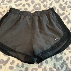 Nike Women's Charcoal and Black Athletic Shorts